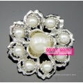 Bling joyería rodio plateado shell blanco broche de perlas